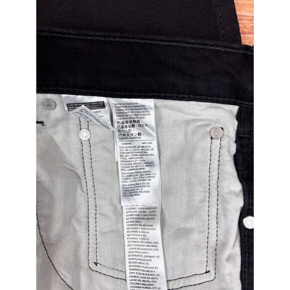 Levis Mens Western Fit Stretch Straight Leg Jeans W38 L32 Black - Picture 11 of 13